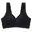 Black, variant on Women's Adjustable Steel Ring V-Neck T-Shirt Bra - Wireless, W-Shaped Jelly Strip Push-Up, Nylon/Spandex, M-XXXL