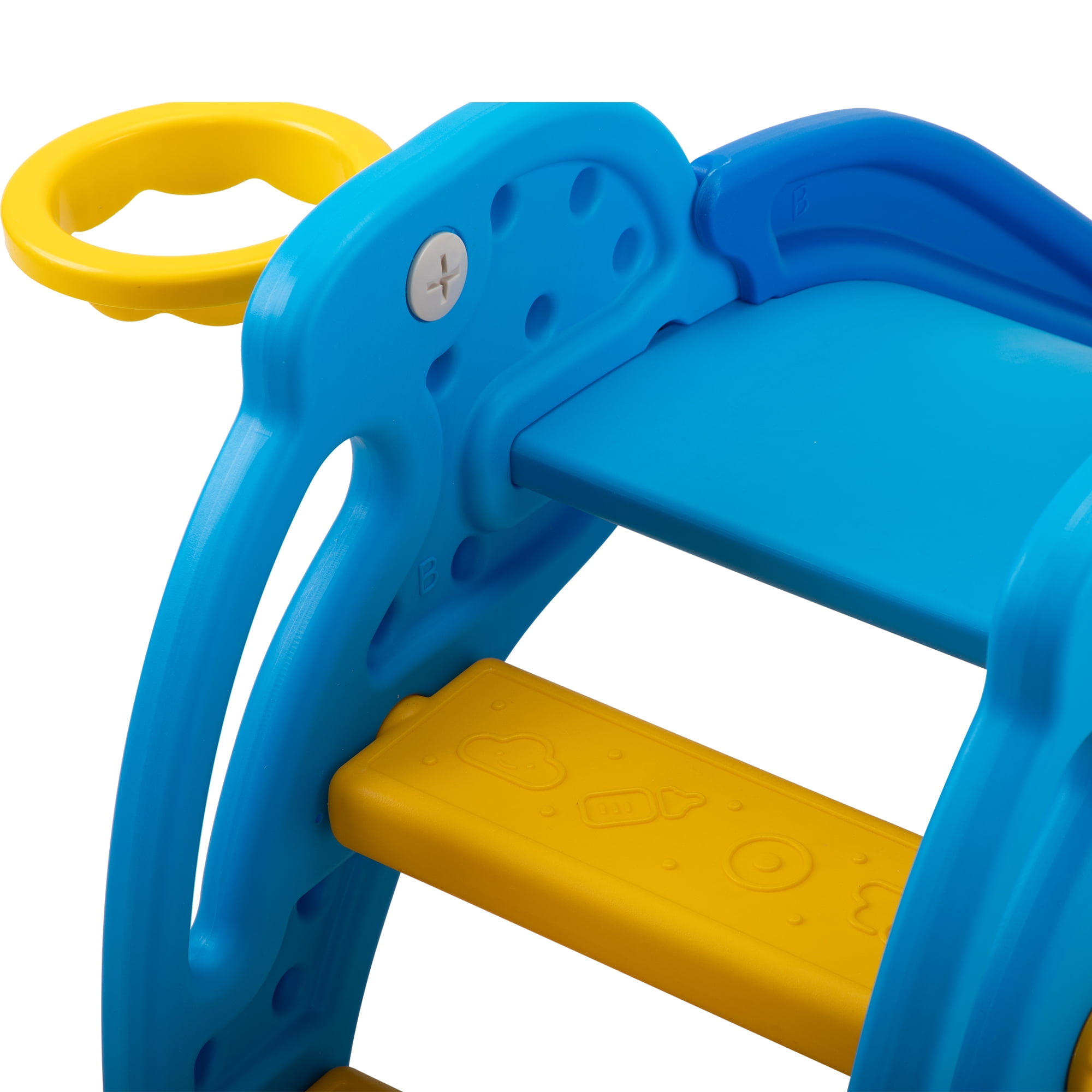 Kadyne 3 in 1 Toddler Slide Kids Slide, 45.3" Dolphins Play Slide for Outdoor and Indoor, Play Slide with Basketball Hoop, Ball and Ladder, Blue Kadyne 3 in 1 Toddler Slide Kids Slide, 45.3" Dolphins Play Slide for Outdoor and Indoor, Play Slide with Basketball Hoop, Ball and Ladder, Blue