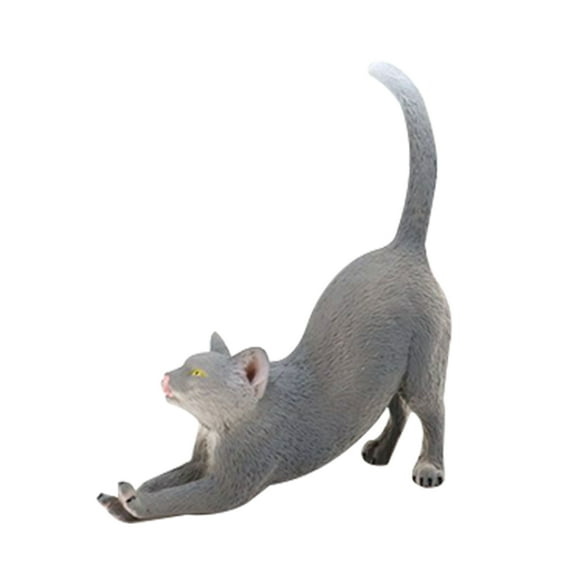 FONDOTIN Pet Figurines Dark Grey Plastic For Office Decor 1Pcs 3.5X10X11Cm