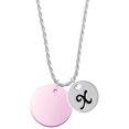 thumbnail image 1 of Delight Jewelry Acrylic 1" Disc Light Purple Imitation Pearl Silvertone Script Initial Disc - X - Charm Necklace, 20"+3", 1 of 1