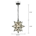 thumbnail image 2 of Moravian Star Pendant Chandelier Seeded Glass Black Light 15 Inches, 2 of 9