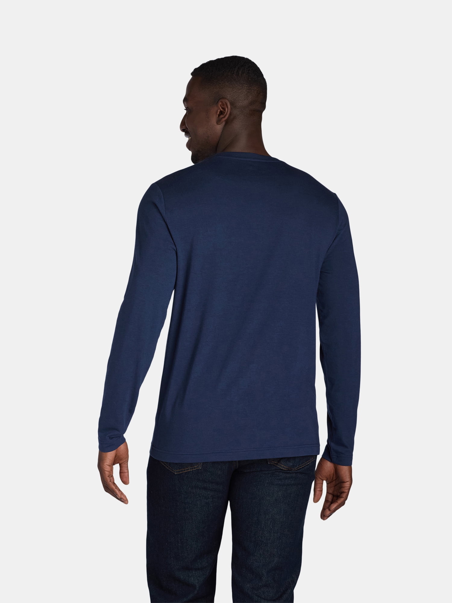 Athletic Works Men's and Big & Tall Men's Tri-Blend Tee with Long Sleeves, Sizes XS-4XLT