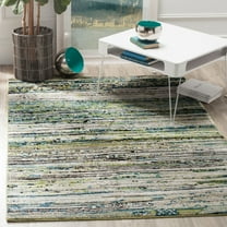 SAFAVIEH Porcello Euphemia Solid Area Rug, Cream/Green, 2'7" x 5'