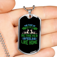 thumbnail image 2 of Se Sent comme la Maison Collier Vert en Acier Inoxydable Ou 18k or Chien Tag 24" Chaîne, 2 of 8