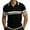 Black, variant on Men's Polo Shirts Retro Mesh Knit Shirt Vintage Button Striped Shirt Loose Cardigan Top Khaki S(S)