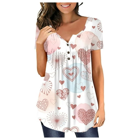

Juebong Sweatshirt for Women Valentine Day Printed Sweatshirt V Neck Casual Lightweight Long Sleeve Pullover Sweater Top White shirts for women XL