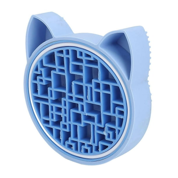 Makeup Brush Cleaner Multipurpose Cute Cat Head 2 in 1 Design Portable Flexible Silicone Makeup Brush Cleaning Mat Blue