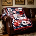 thumbnail image 6 of Anhility 4th of July Floral Flannel Throw Blanket, 27.6x39.4in Red White Blue USA Flag Design for Independence Day, Summer Nap, Office & Air Conditioned Room Use, 6 of 6