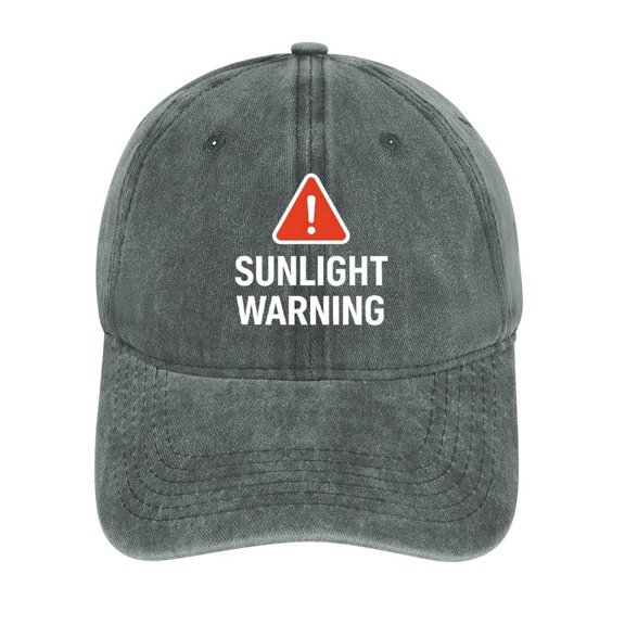 Keep Out Of Direct Sunlight Gray Baseball Cap 100% Cotton Hats for Men Hats for Women