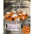 thumbnail image 4 of Halloween Tablecloth with Umbrella Hole and Zipper Boo Black Cats Round Outdoor Tablecloths 60 Inch Table Cloths Ghosts Pumpkin Bats Orange Patio Table Cloth Cover for Holiday Party Picnic Garden, 4 of 6