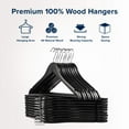 thumbnail image 2 of cozymood Wood Hangers, Clothes Hangers, Wooden Hanger, Premium Coat Hanger, 20 Pack, Black, 2 of 5