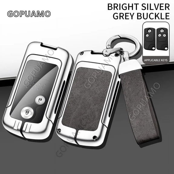 For Honda D 2/3 Buttons Accord CIVIC CRV Fit 2006 - 2015 Key Shell Holder Accessories Zinc alloy leather Car Key Cover Case