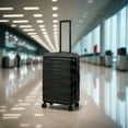thumbnail image 3 of DUKAP RAV 24" Hardside Luggage with Spinner Wheels, Handle and Trolley, Black, 3 of 7