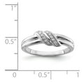 thumbnail image 2 of White Sterling Silver Ring Band Diamond Round Rhodium Plated, 2 of 2