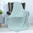 thumbnail image 4 of Abstract Soft Flannel Fleece Throw Blanket, Ocean Inspired Hand Drawn Wave Pattern Lines and Swirls Soft Toned Palette, Cozy Plush for Indoor and Outdoor Use, 50" x 70", Baby Blue White, by Ambesonne, 4 of 5