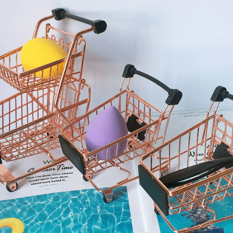 Mini Two-tier Shopping Cart Children Simulation Play Toy Grocery