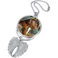 thumbnail image 1 of Personalized Photo Car Hanging Ornament Accessory Custom Double Side Engraving Picture Frame Holder Colorful Alloy Angle Wing Pendant Ornament Rear Mi, 1 of 5