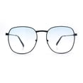 thumbnail image 5 of Womens Nerdy Oversized Rectangle Metal Rim Fashion Sunglasses Black - Blue Beige, 5 of 8
