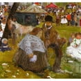 thumbnail image 2 of Witold Wojtkiewicz 13x12 Black Ornate Wood Framed Double Matted Museum Art Print Titled: Pentecost Holiday Fair Near Cracow (1906), 2 of 5