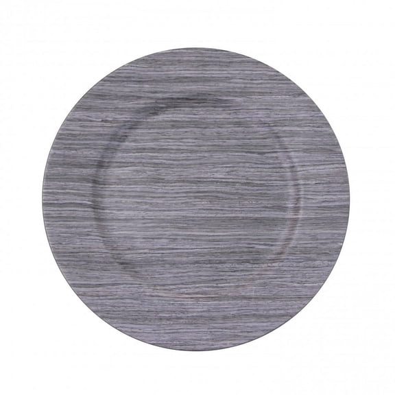 Koyal 4-Pack Faux Wood Charger Plates, Driftwood Gray (TM)