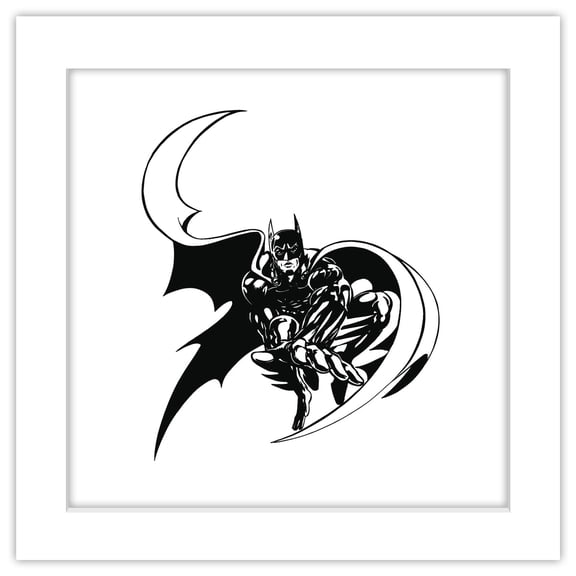 Gallery Pops DC Comics Batman 85th Anniversary - Batman Line Art Wall Art, White Framed Version, 12" x 12"