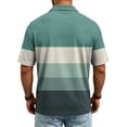 thumbnail image 4 of Havenx Stripes Polo Shirts for Men Short Sleeve 3 Buttons Shirts Collared Fast Dry T-Shirt Athletic Casual Golf Classic Fit Wear,Cyan S, 4 of 6