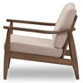 thumbnail image 4 of Baxton Studio Venza Fauteuil d'Appoint avec Accoudoirs, Brun Pâle et Brun Noyer, 4 of 9