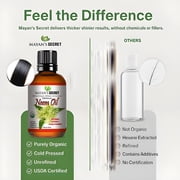 Mayans Secret Organic Neem Oil 4 fl oz for Skin and Hair Care, Cold Pressed Non-GMO Oil