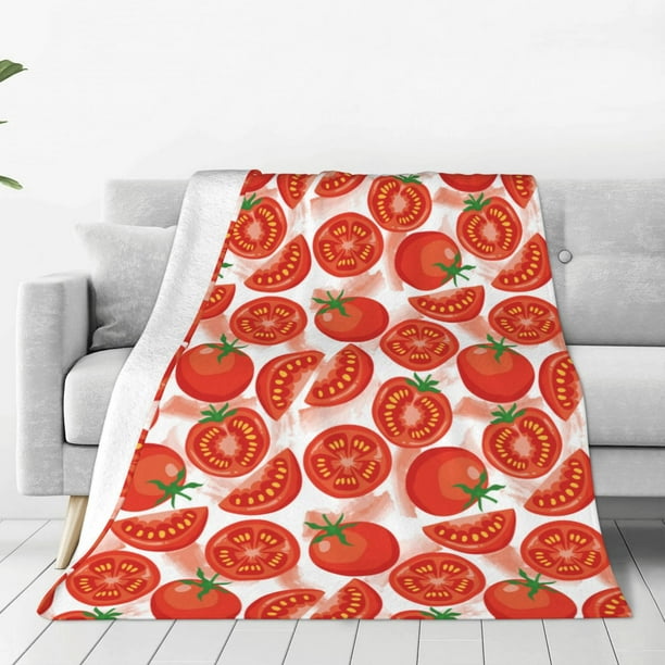 Balery Tomatoes Manta de Felpa Suave y Acogedora – Cobija de Franela Aterciopelada para Cama, Lavable y Cálida para Sofá, Mascotas, Transpirable-50"x40"