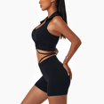 thumbnail image 3 of Mujeres deportes sujetador túnica solapa yoga sujetador belleza espalda a prueba de golpes fitness entrenamiento sujetador negro M, 3 of 8