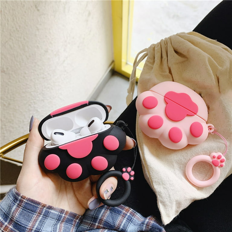 Decor Store Cartoon Cat Paw Kitten Claw Shape Bluetooth-compatible Earphone Protective Cover Silicone Case for Apple AirPods 1/2 Generation, Size: 1