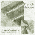 thumbnail image 2 of NICETOWN Floral Curtains Linen Blend Curtains, Semi Sheer Light Filtering Linen Curtains Back Tab French Country Rustic Living Room Drapes, Sage Green, 52"x84", 2 Panels, 2 of 8