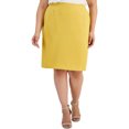 thumbnail image 1 of Kasper Womens Solid Pencil Skirt, Yellow, Plus Size, 16W, 1 of 1