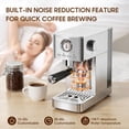 thumbnail image 3 of Espresso Machine, 20 Bar Visible High Pressure Gauge, 47 OZ Water Tank with Milk Frorther Silver, Automatic Stainless Steel Espresso Maker, Gift for Coffee Machine Enthusiasts, 3 of 6