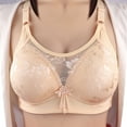 thumbnail image 4 of LQCMBYF Plus Size Sports Bra Sexy Plus Size No Steel Ring Bra Thin Cotton Jacquard Push Up Underwear for Womens Womens Sports Bras High Support Plus Size Sports Bras for Women (Beige,40C), 4 of 5