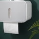 thumbnail image 5 of Portarrollos de papel higiénico de pared PS ABS impermeable, caja de almacenamiento de papel higiénico, accesorios de baño, color gris, 5 of 5