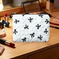 thumbnail image 5 of UNLLLL High End Bow Shaped Cosmetic Bag, Small Capacity Lipstick Pouch and Cute Coin Purse, Portable Mini Makeup Organizer with Zipper, for Travel and Daily Carry (White), 5 of 6