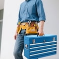 thumbnail image 3 of Portable Tool Chest Metal 4-Drawer Tool Cabinet 21" Steel Tool Storage Box Organizer with Metal Cylinder Lock and Latch Closure, for Home Improvement, Auto Mechanics, 3 of 10