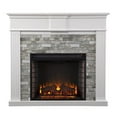 thumbnail image 3 of SEI Furniture Bondale Faux Stone/Engineered Wood Electric Fireplace in White, 3 of 3