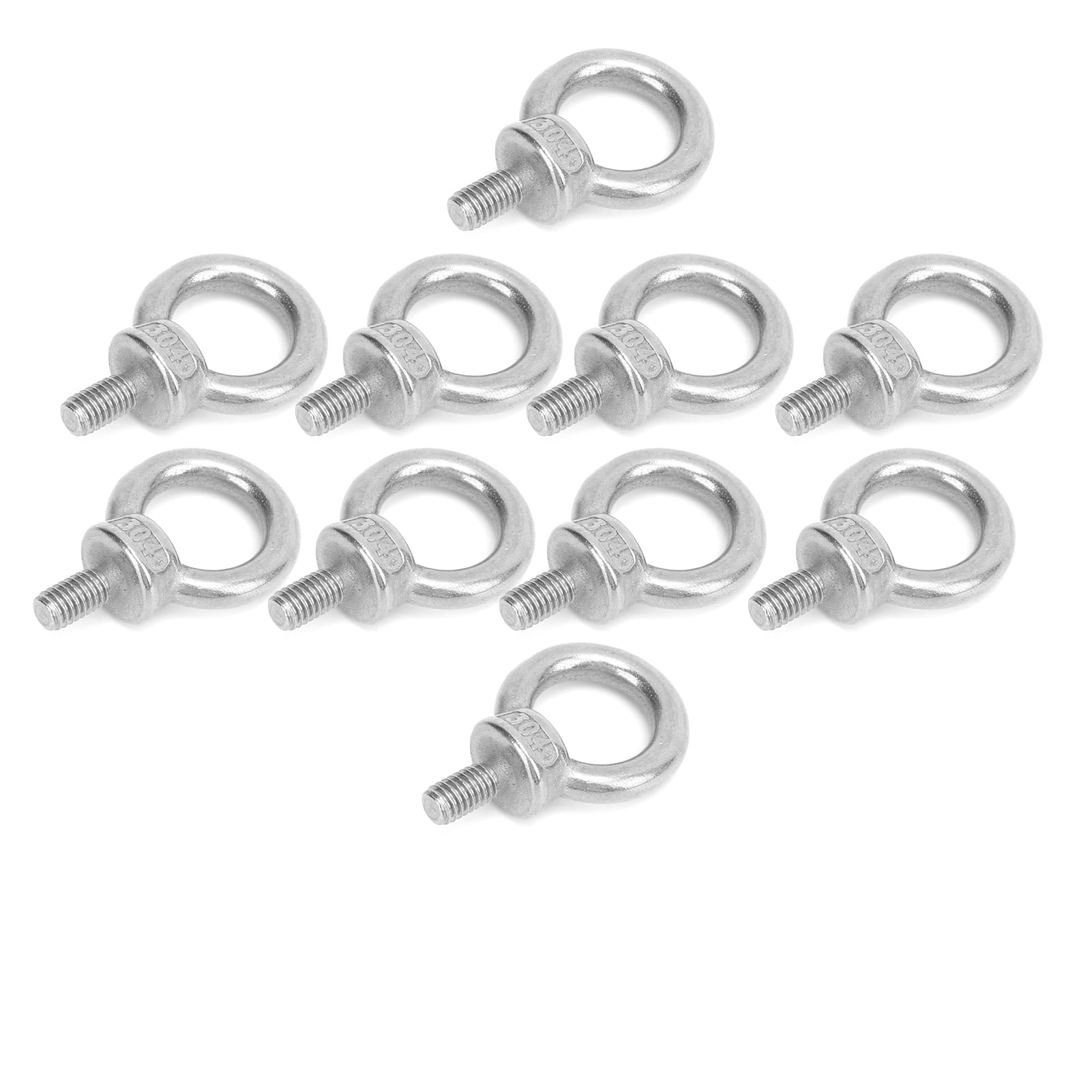 EBTOOLS Lifting Eye Bolts,10pcs M6 Stainless Steel Lifting Eye Bolts