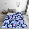thumbnail image 5 of Honeii flower Skull star Print Fleece Blanket - Throw Blanket for Bed, Sofa, Couch, Camping, and Travel , Microplush Ultra Soft Warm Blanket-60"x50", 5 of 7