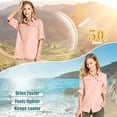 thumbnail image 4 of FEN AI Women Button up Shirts Long Sleeve Hiking Fishing Travel Shirt Casual Blouse for Outdoor Pink, 4 of 8
