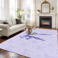 thumbnail image 2 of Purple Bow Area Rugs 8'x10', Washable Small Throw Rugs for Living Room Patio, Cute Bowknot Simple Pure Color Indoor Outdoor Rug Non-Slip Low Pile Carpet Runner Reversible Floor Mats, 2 of 8