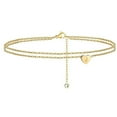 thumbnail image 1 of Fiudx Pulseras de Playa con Inicial de Corazón para Mujer (2022), Delicadas Tobilleras En Capas Bañadas En Oro de 14 Quilates, con Inicial de Letra y Corazón, Joyería de Playa., 1 of 2