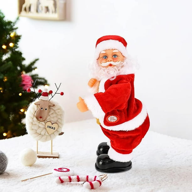 NOLITOY 5 Pièces Père Noël Électrique Le Père Noël Qui Secoue La Tête  Chanter Des Jouets
