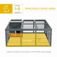 thumbnail image 3 of PawHut Rabbit Hutch, Waterproof Rabbit House for Small Animals, Gray, 3 of 9