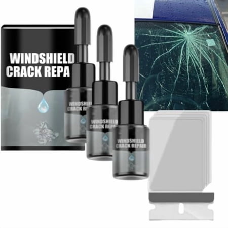 Crack Fix Pro Kit, Crackfix Pro Kit, Windshield Crack Repair, Glass Repair Liquid for Cracks, for Chips and Cracks (3PCS)