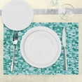 thumbnail image 3 of Ambesonne Geometric Place Mats Set of 4, Triangle Mosaic Shape, Standard Size, Teal Green, 3 of 6