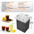 thumbnail image 4 of KFFKFF Inset Ice Storage, 14"L x 12"W x 18"H Stainless Steel Chilled Container, Professional Ice Holder with Flip Lid, 40 qt Patio Kitchen Ice Station, Drainage Tube and Drain Stopper Included, 4 of 9
