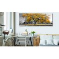 thumbnail image 2 of Tiptophomedecor Stretched Canvas Landscape Art - Autumn In The Park Narrow Gold - Stretched & Framed Ready To Hang Art, 2 of 3